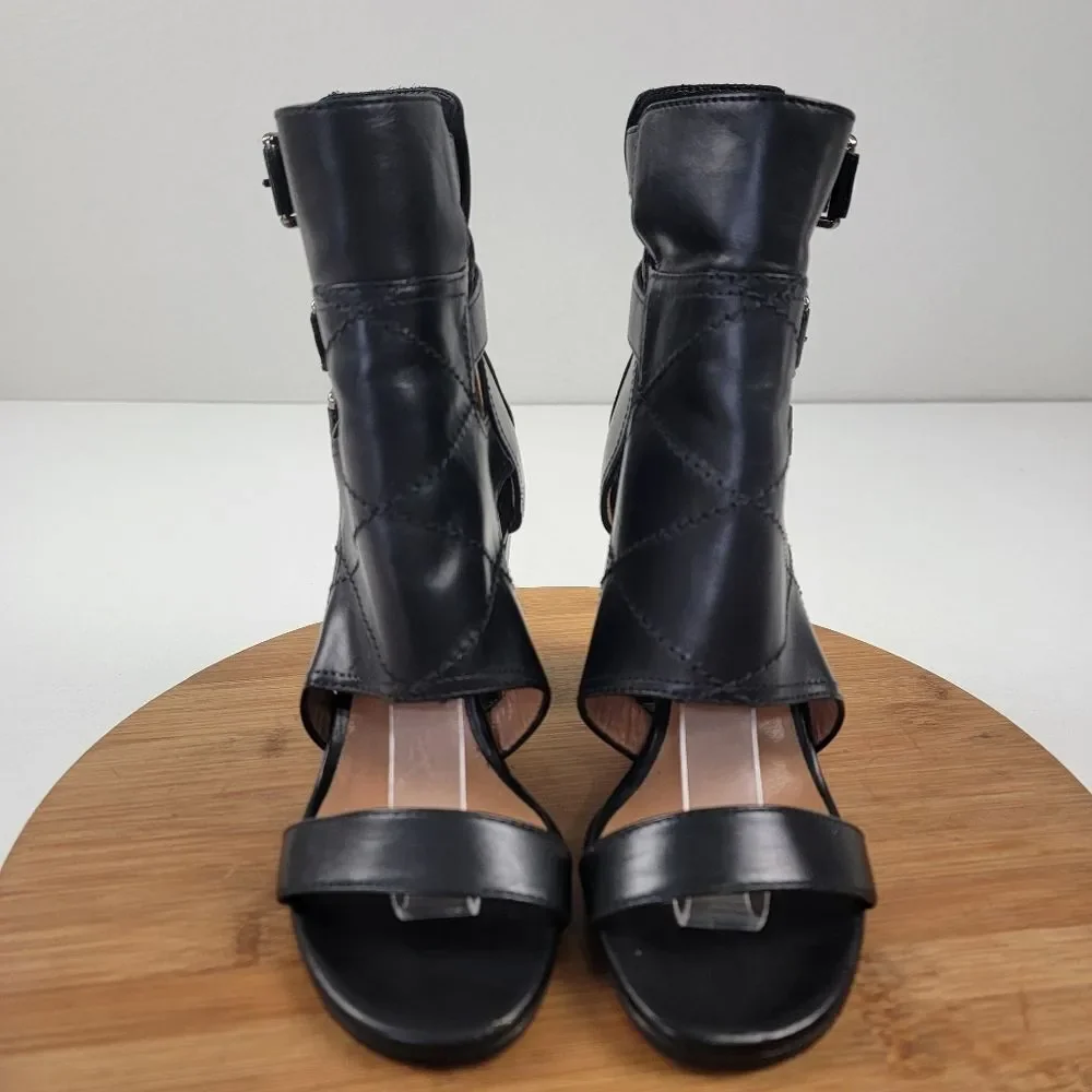 Laurence Dacade Felicite Black Leather Block Heels Womens‎ Shoe sz US 6 EU 37